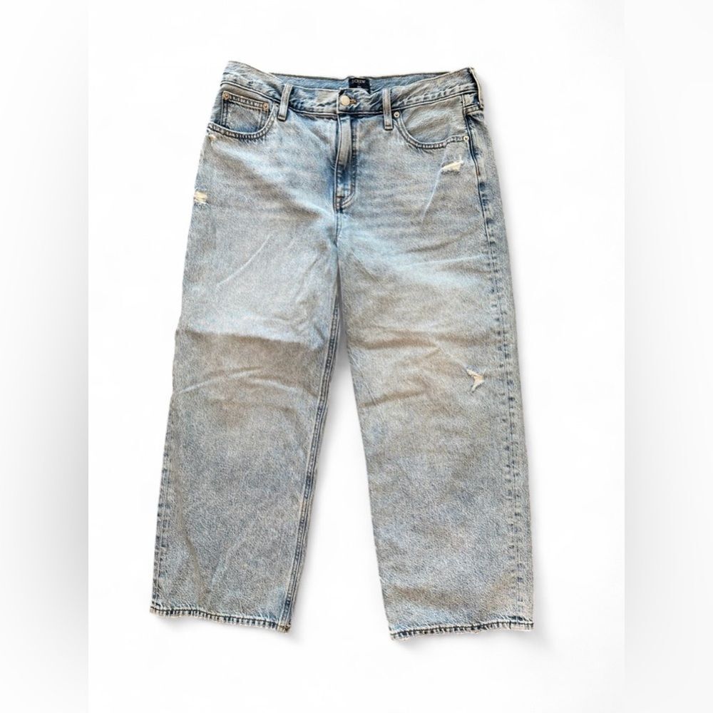 J.Crew 90s Vintage Baggy Jeans Light Wash Distressed Denim 31